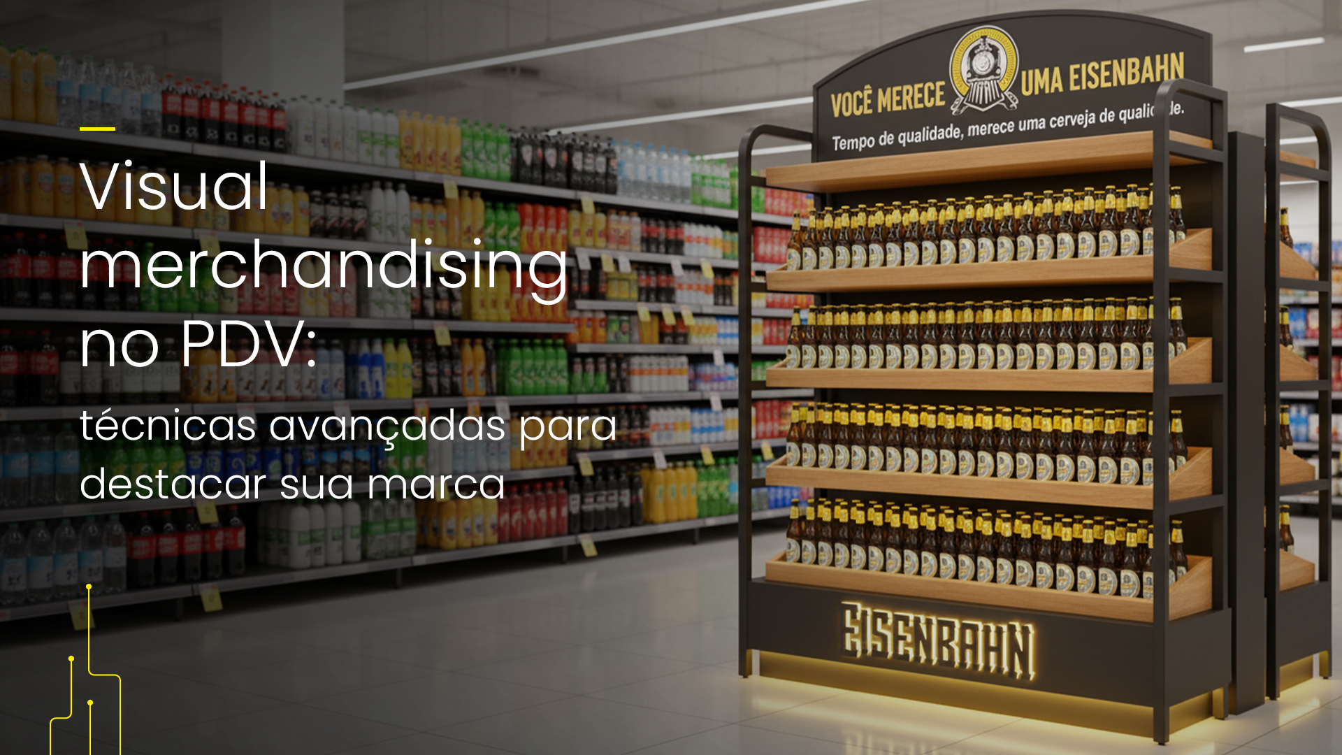 O visual merchandising no PDV combina cores, disposição de produtos e comunicação visual para gerar experiências memoráveis.